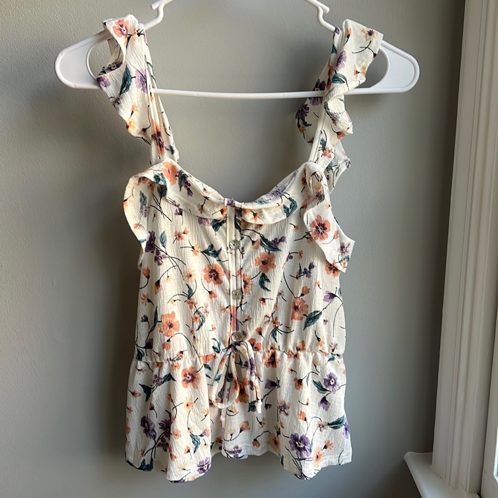 Frilly Floral Tank Top